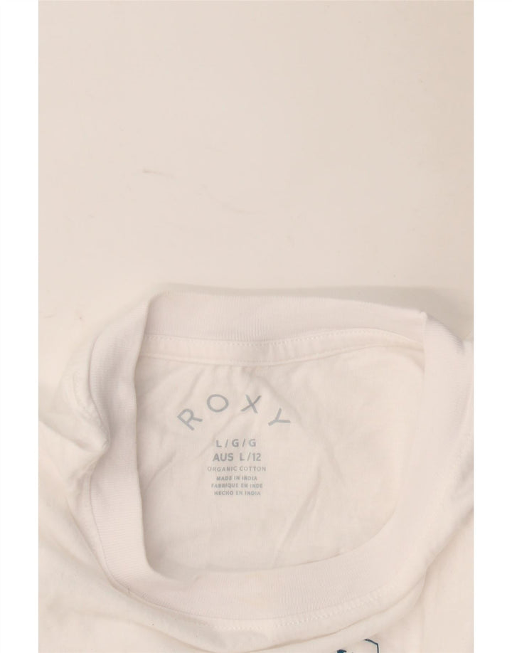 Женская футболка с рисунком Roxy Top UK 16, большой белый хлопок