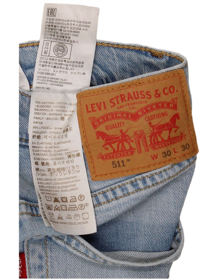 Мужские джинсы Levi's 511 Slim W30 L30 синие, хлопок