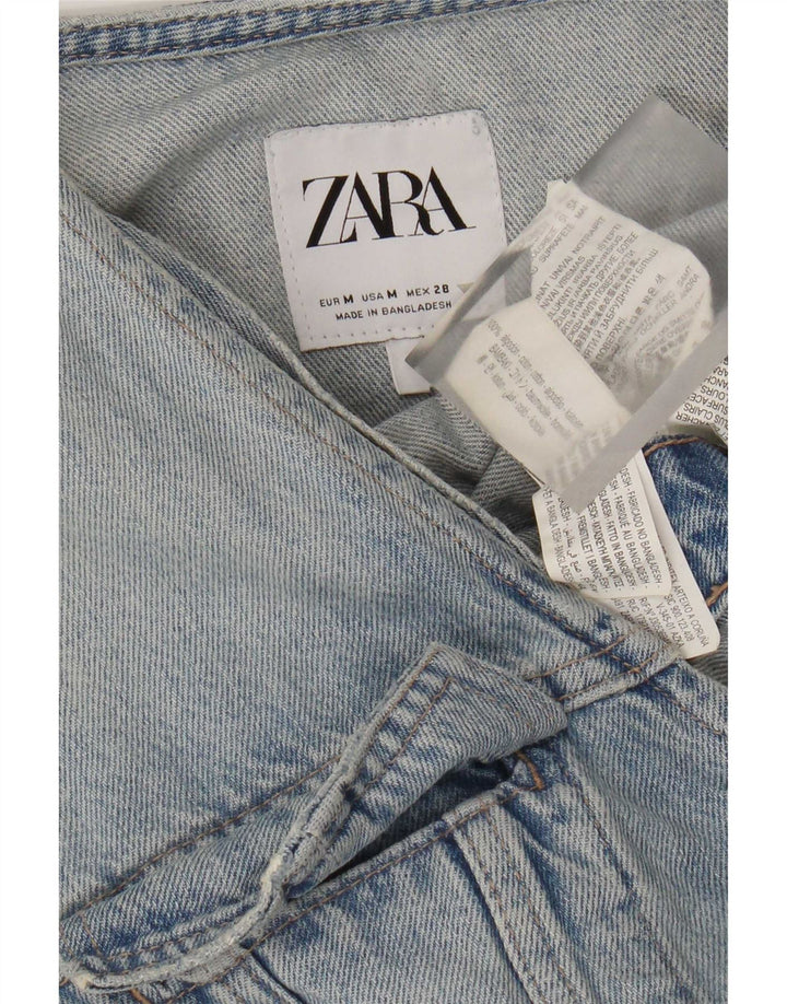 Женский джинсовый комбинезон Zara UK 12, хлопок среднего синего цвета
