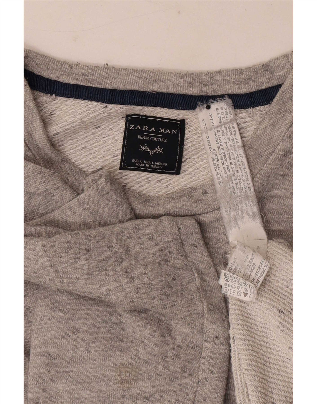 Мужской свитер Zara, большой серый полиэстер с крапинками
