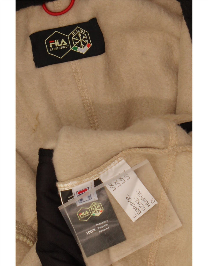 FILA Mens Fleece Jacket UK 40 Large Beige Polyester