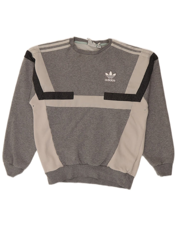 Мужской свитер Adidas Jumper XS Серый хлопок с цветными блоками
