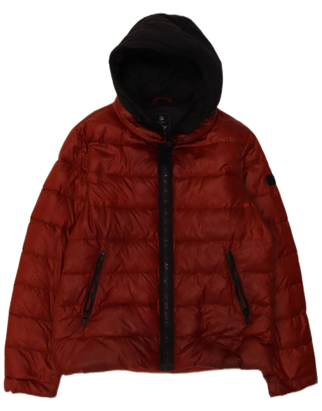 Мужская утепленная куртка Fay с капюшоном UK 44 2XL Красный полиамид с цветными блоками