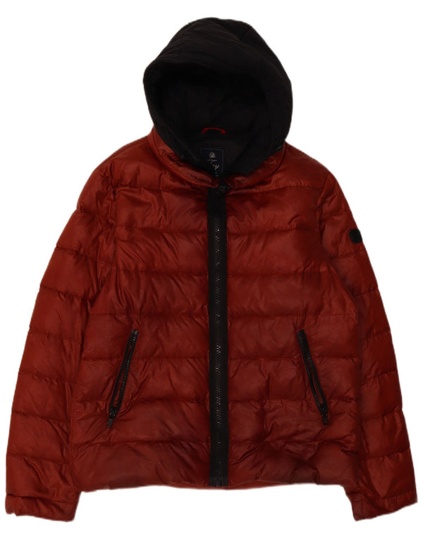 Мужская утепленная куртка Fay с капюшоном UK 44 2XL Красный полиамид с цветными блоками