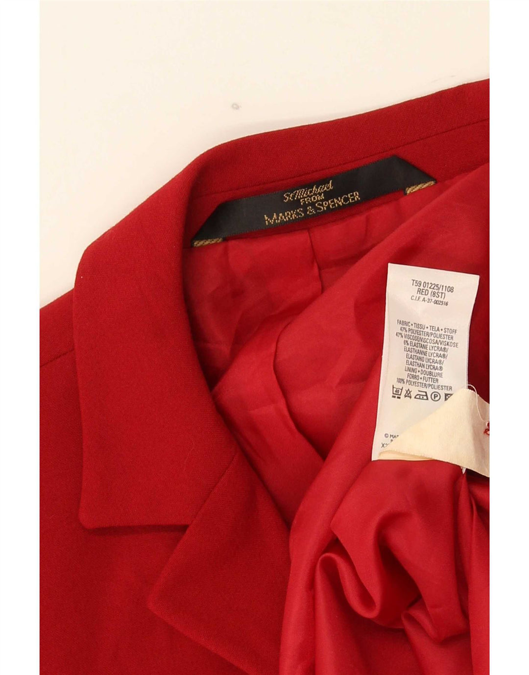Женский удлиненный пиджак Marks & Spencer St. Michael, Великобритания, 8, маленький красный