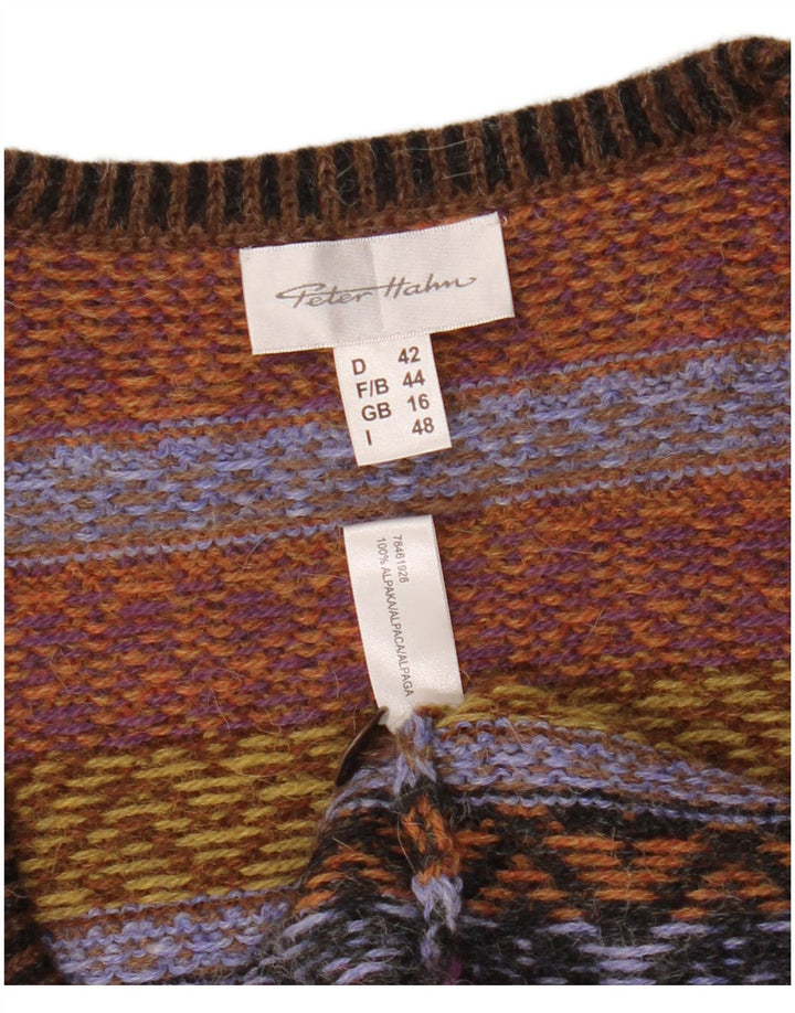 PETER HAHN Женский кардиган без рукавов UK 16 Большой коричневый Fair Isle
