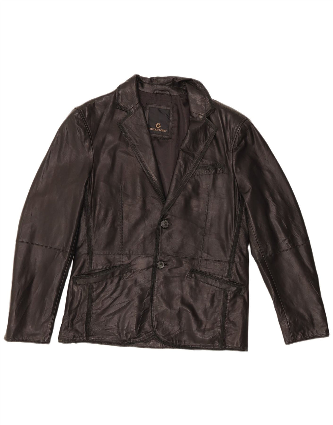 Мужская кожаная куртка Milestone IT 48 Medium Black Leather