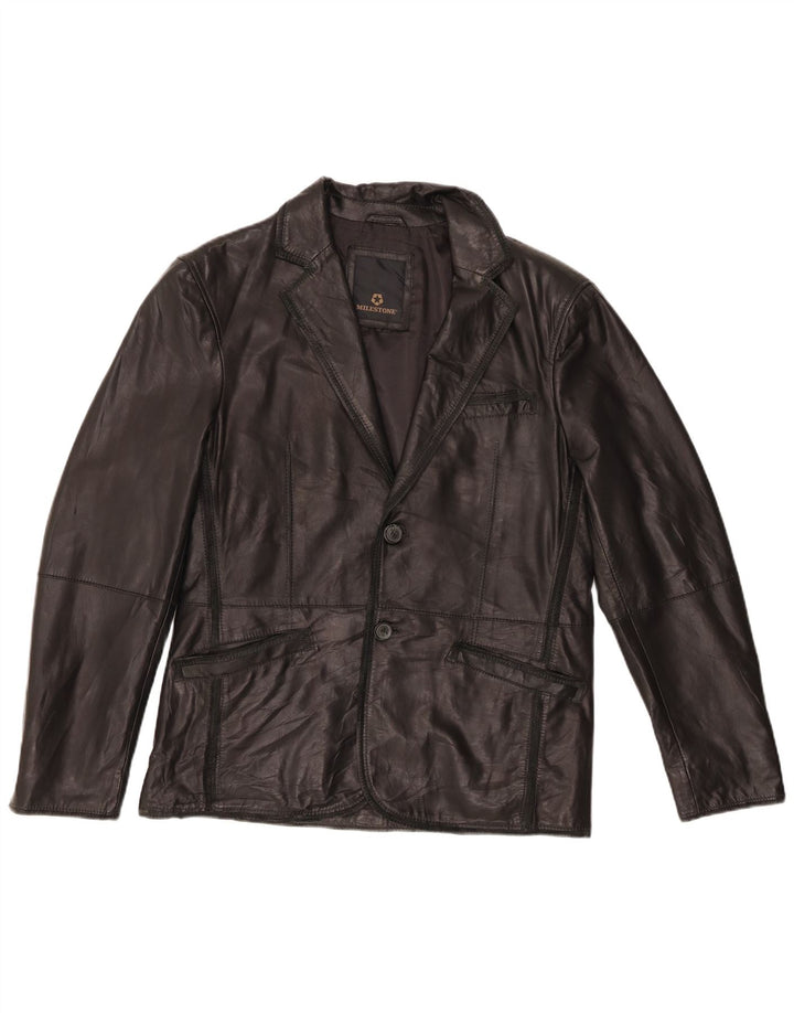 Мужская кожаная куртка Milestone IT 48 Medium Black Leather