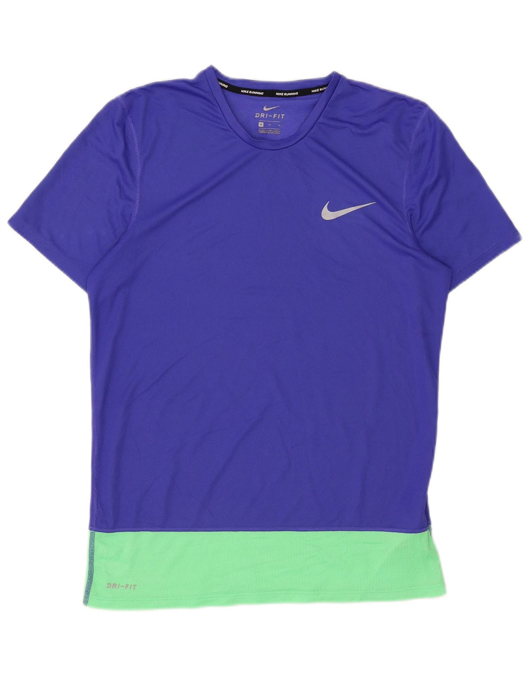 Женская футболка Nike Dri Fit Top UK 14, средний синий полиэстер с цветными блоками