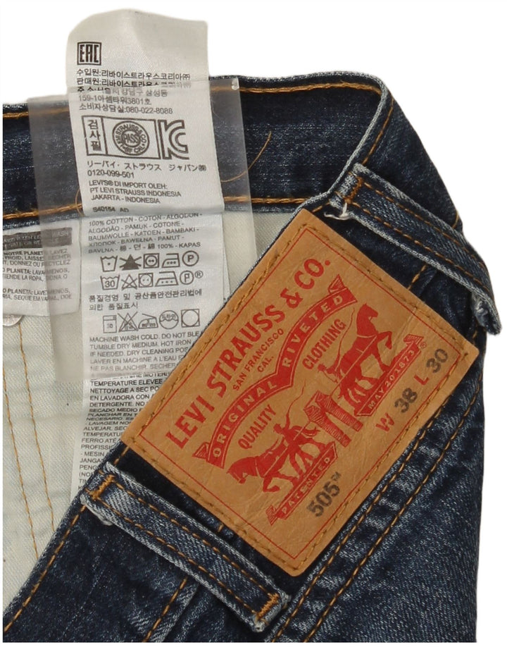 Мужские прямые джинсы Levi's 505 W38 L30 синие, хлопок