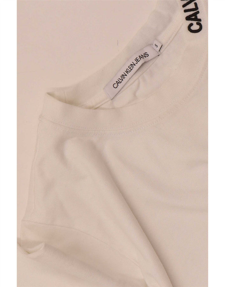 Женский топ с длинным рукавом Calvin Klein Jeans UK 10, маленький белый