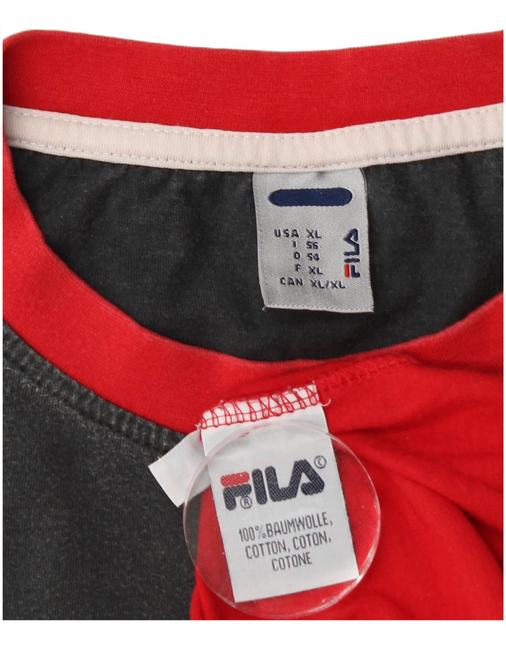 Мужской жилет FILA XL, красный, хлопковый, спортивный, с цветными блоками