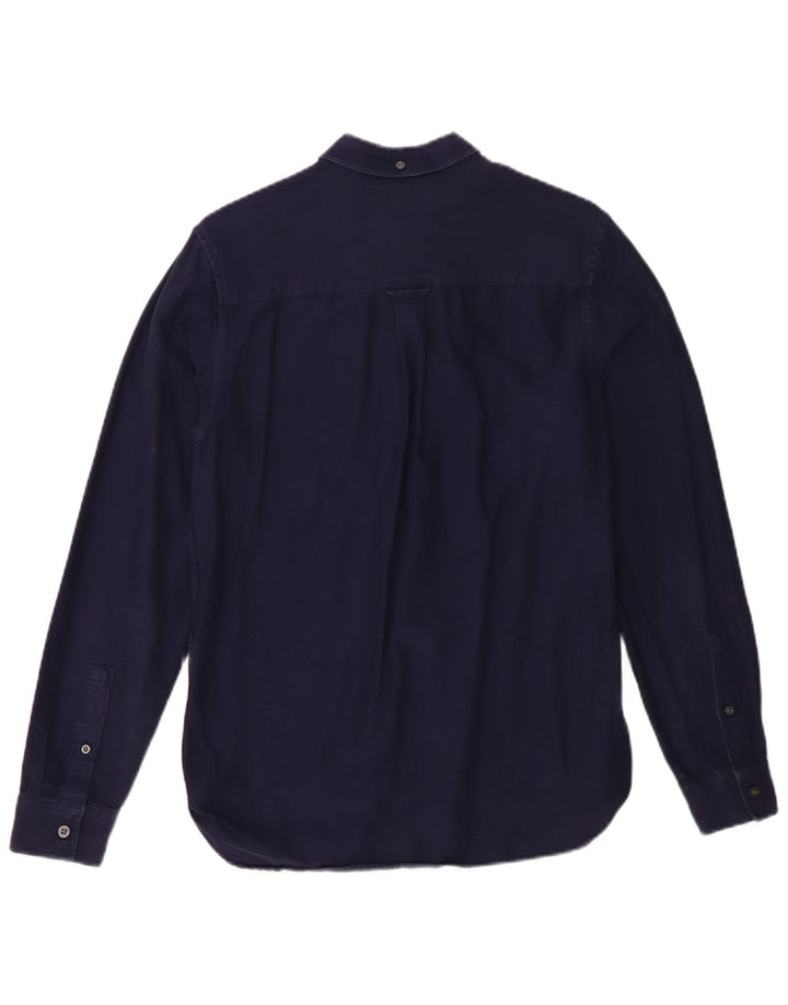 Мужская рубашка Lyle & Scott, маленькая, темно-синяя, хлопковая