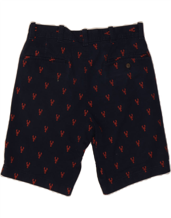 J. CREW Mens Abstract Pattern Chino Shorts W29 Small Navy Blue Cotton Vintage J. Crew and Second-Hand J. Crew from Messina Hembry 