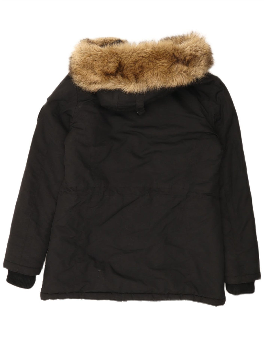 Женская парка Superdry с капюшоном UK 14, большой черный нейлон