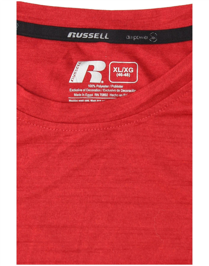 Мужская футболка RUSSELL ATHLETIC Dri-Power UK 46/48 XL, красная в крапинку