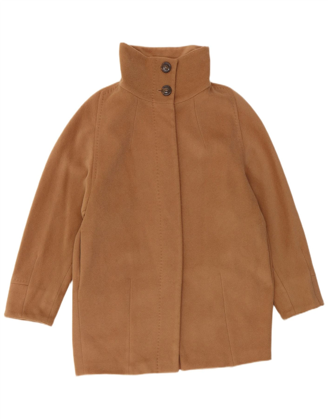 Женское пальто выходного дня Max Mara UK 8, маленькое бежевое из натуральной шерсти