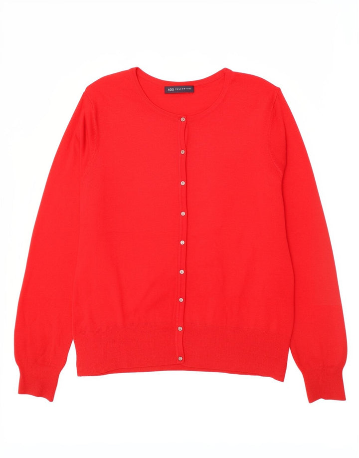 Женский кардиган-свитер Marks & Spencer UK 14, средний красный