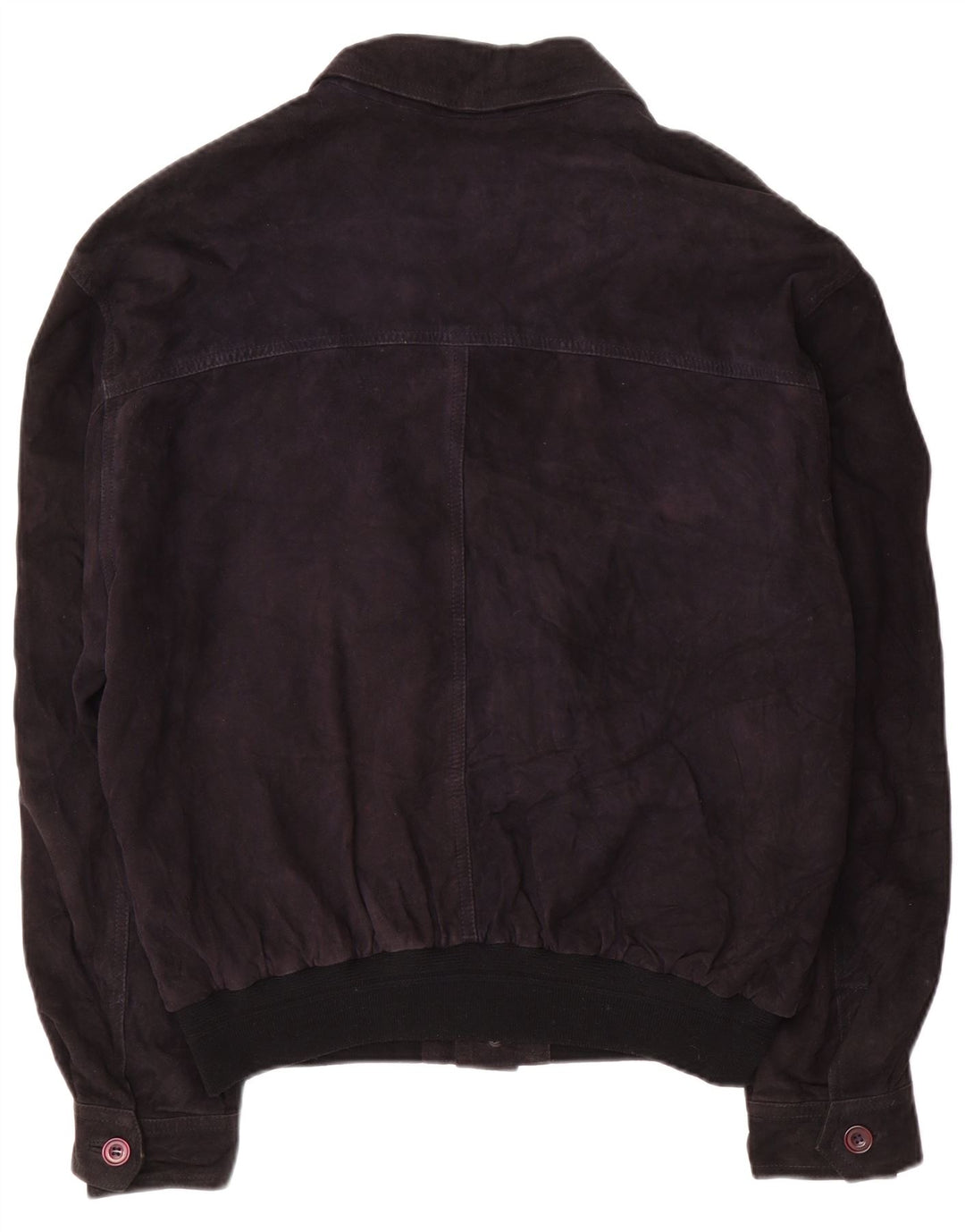 Винтажная мужская замшевая куртка-бомбер IT 58 4XL Темно-синяя кожаная