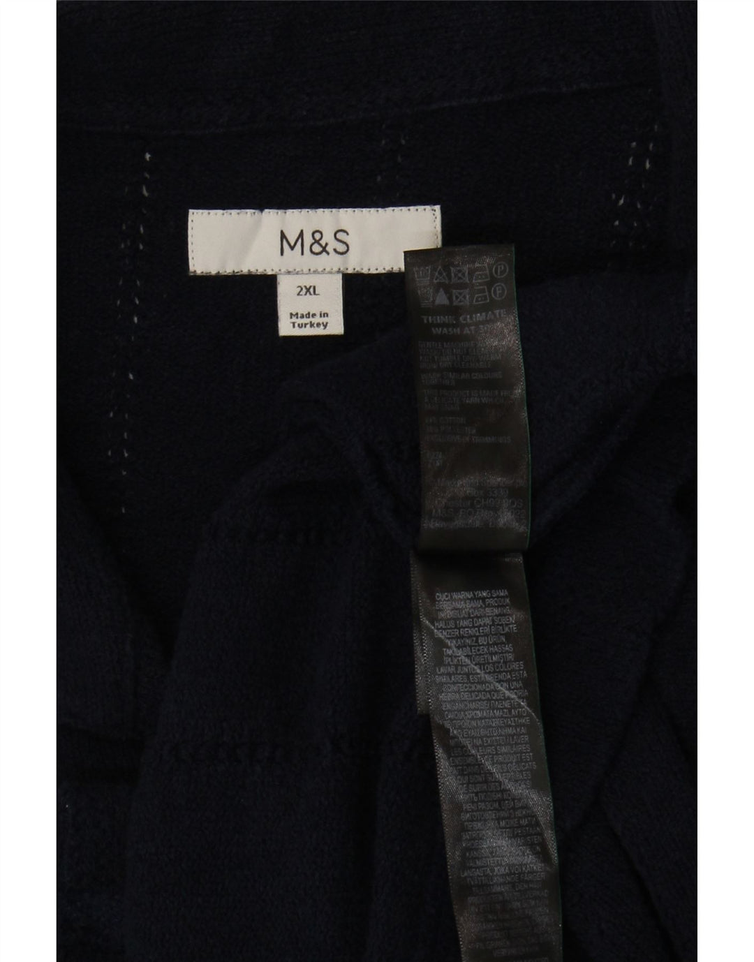 Мужская рубашка с коротким рукавом Marks & Spencer 2XL темно-синяя, хлопок