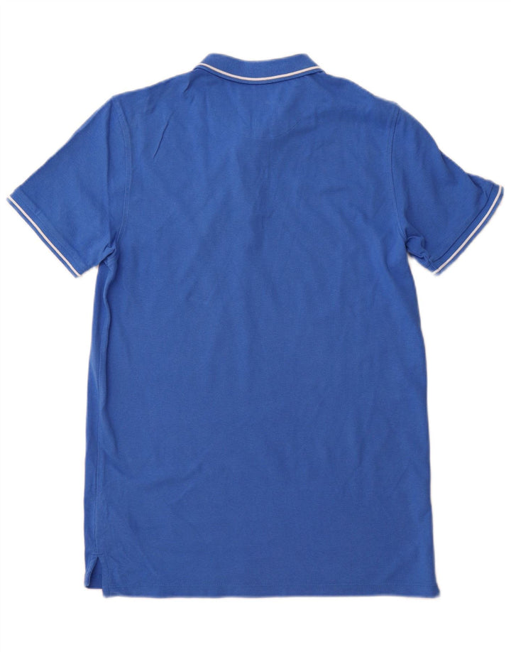 Мужская рубашка поло LEE стандартного кроя, хлопковая, среднего синего цвета