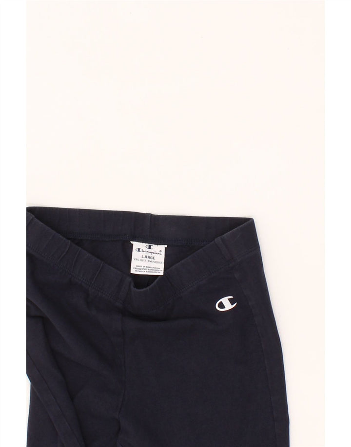 CHAMPION Girls Leggings 11-12 Years Large Navy Blue Vintage Champion and Second-Hand Champion from Messina Hembry 