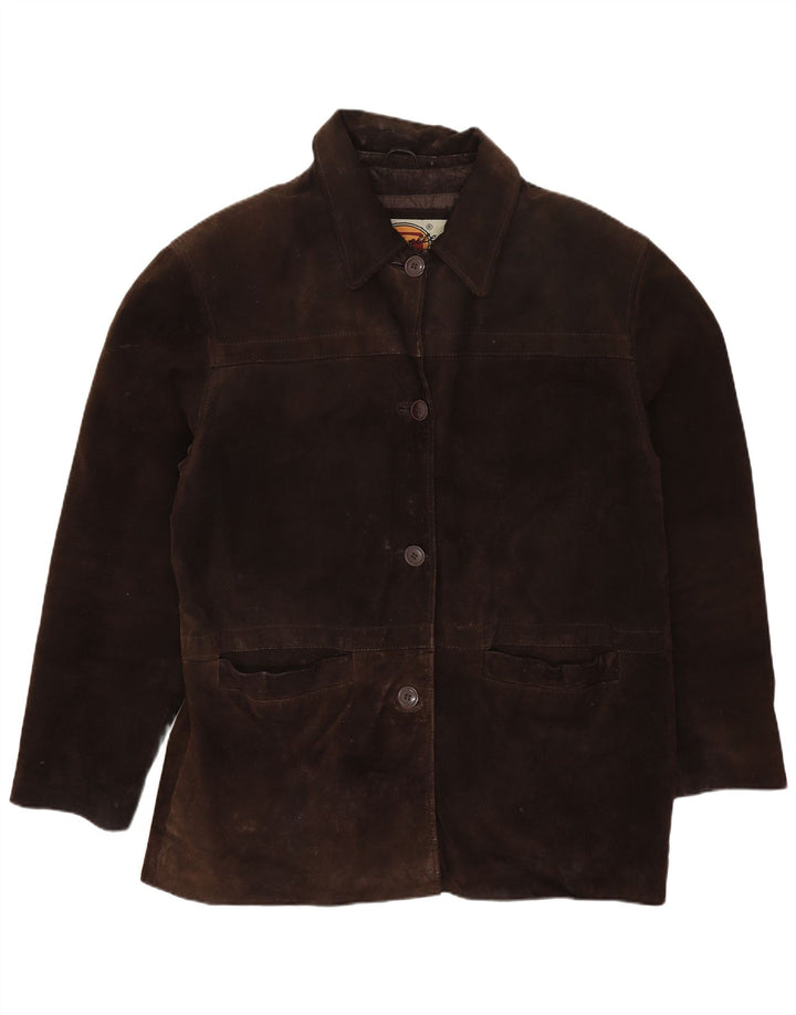 Женская замшевая куртка оверсайз Gapelle UK 10, маленькая коричневая кожаная