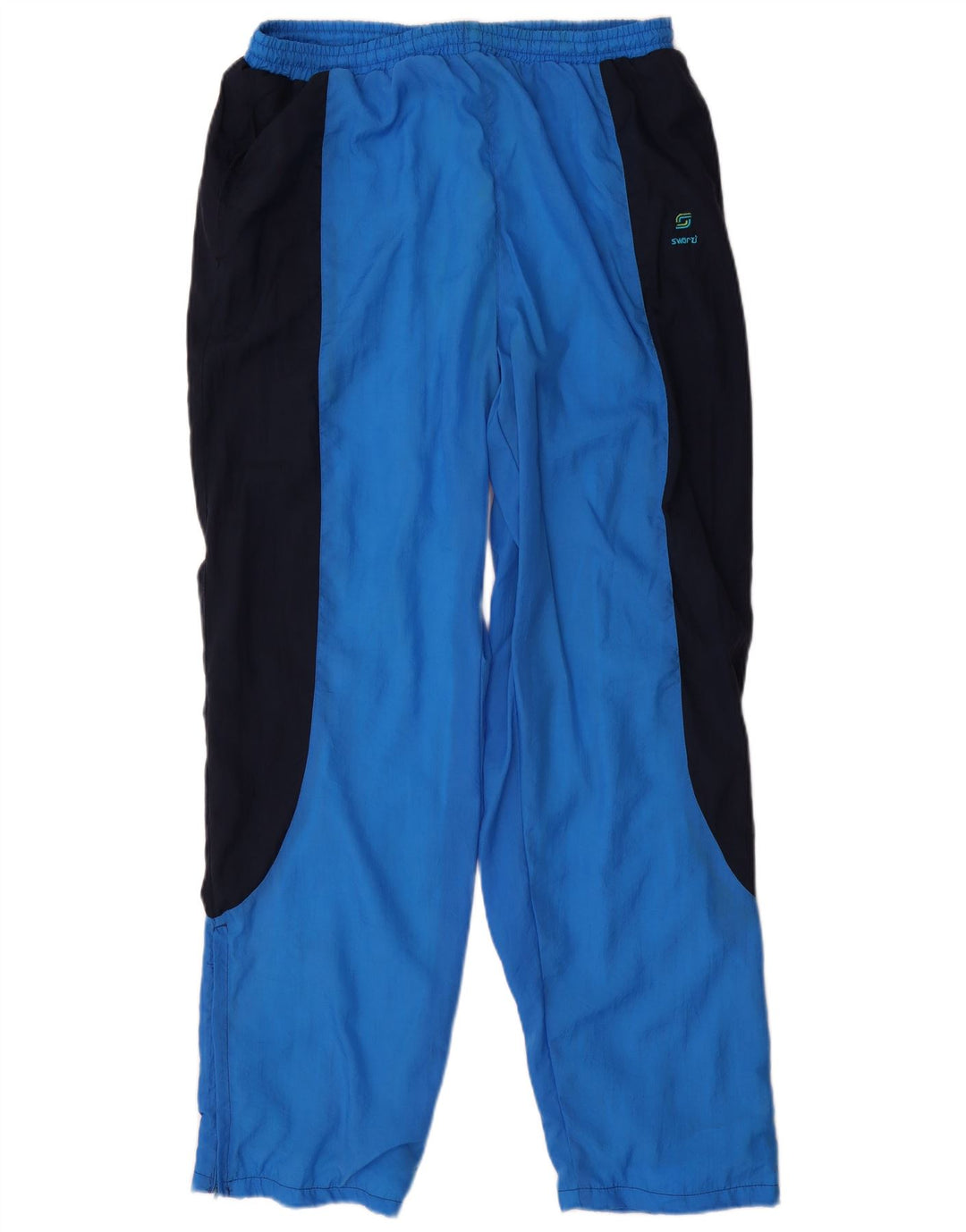 Мужские спортивные брюки VINTAGE, большие синие нейлоновые брюки с цветными блоками