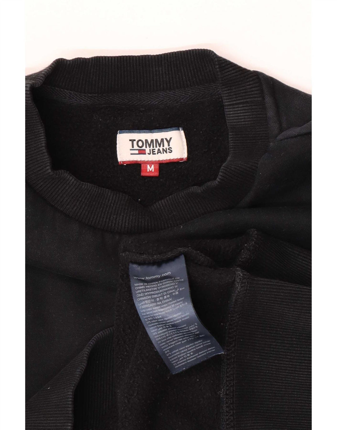 Женский свитшот Tommy Hilfiger стандартного кроя, хлопковый джемпер среднего размера, черный