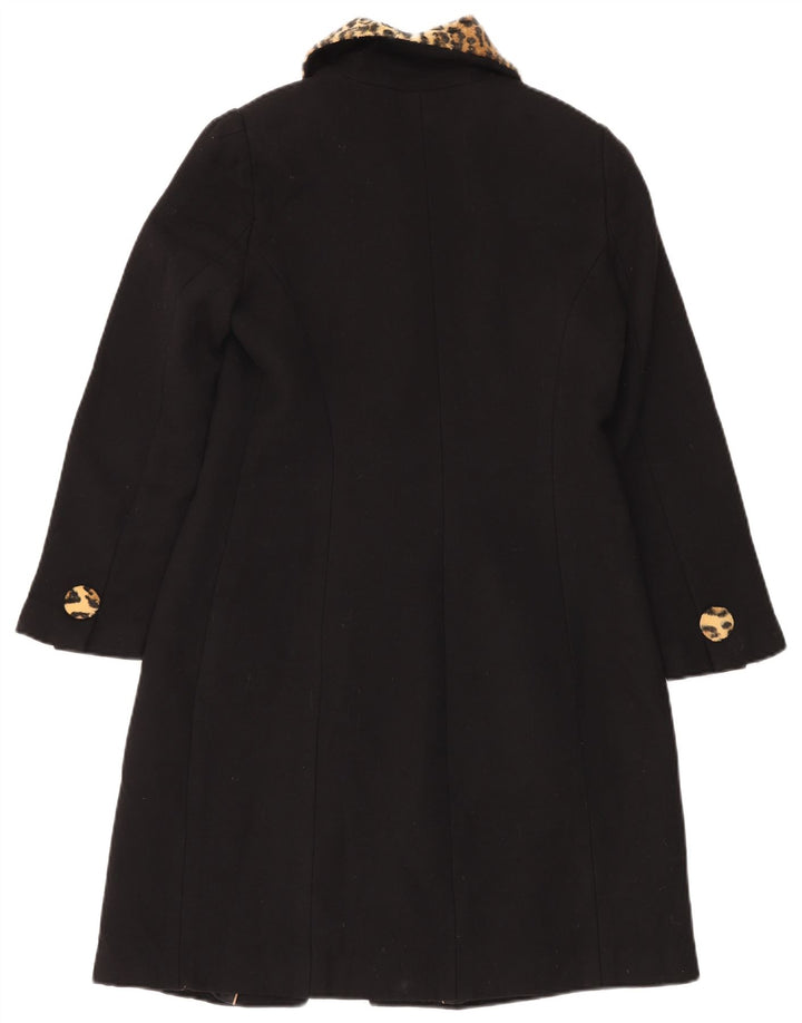 Женское пальто Luisa Spagnoli IT 44, средний черный, из натуральной шерсти с животным принтом