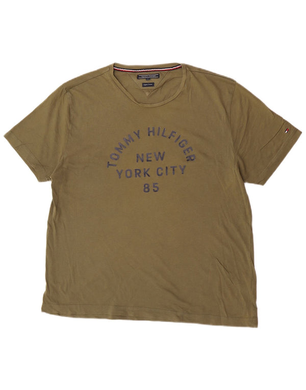 Мужская футболка с рисунком Tommy Hilfiger XL, зеленый хлопок
