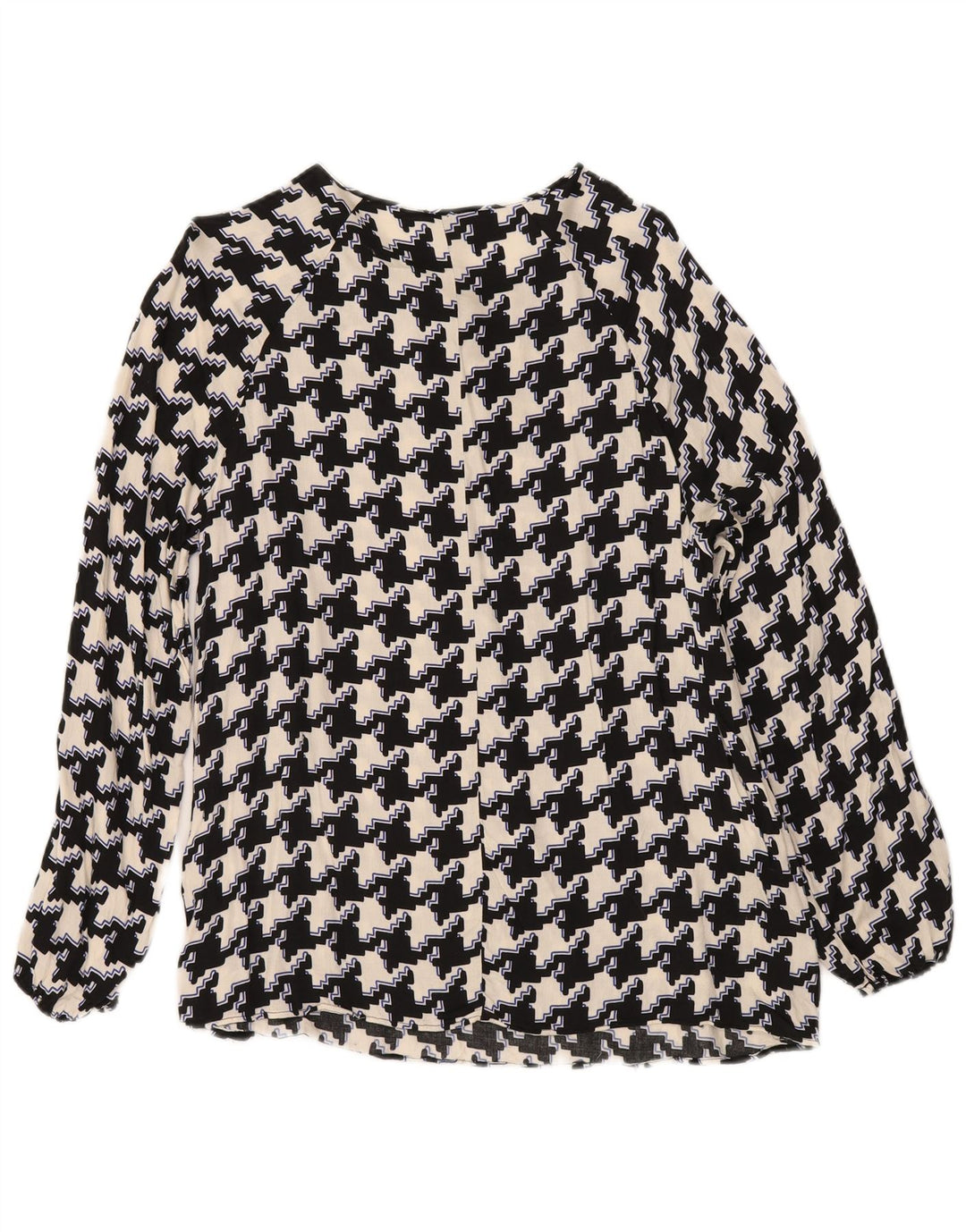 Женская блузка Fiorella Rubino Top UK 14, средний черный, вискоза с узором «гусиные лапки»