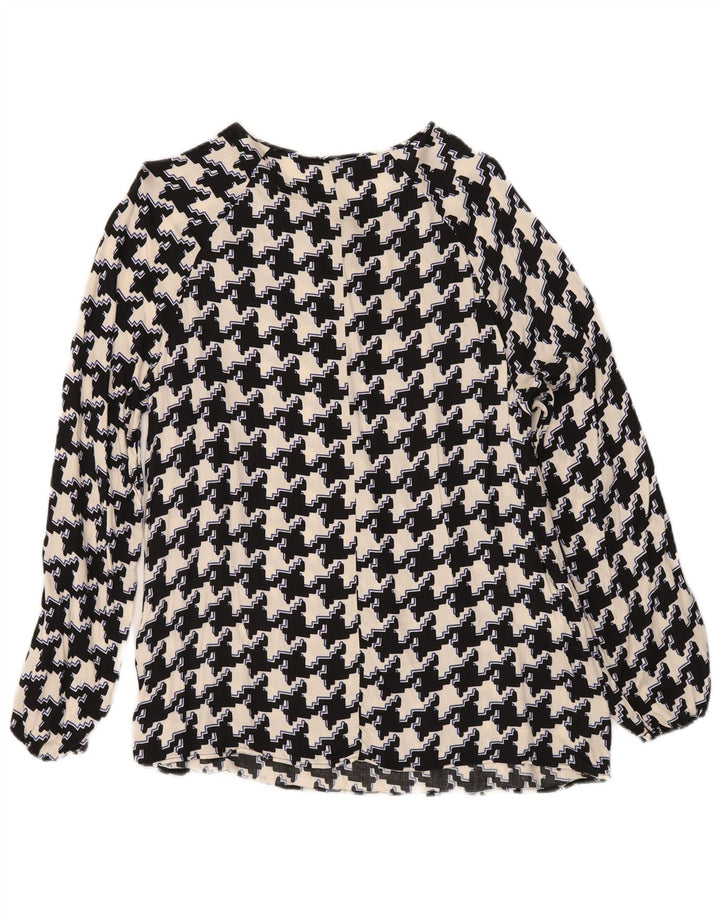 Женская блузка Fiorella Rubino Top UK 14, средний черный, вискоза с узором «гусиные лапки»