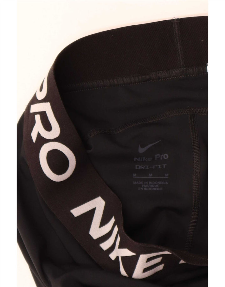Женские леггинсы с рисунком Nike Dri Fit UK 12, средние, черные