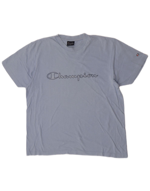 Мужская футболка с рисунком Champion, большой синий хлопок