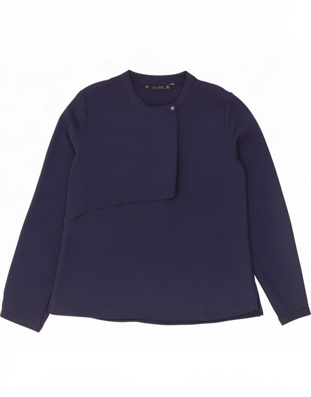 Женская блузка с длинным рукавом Zara UK 12, средний темно-синий