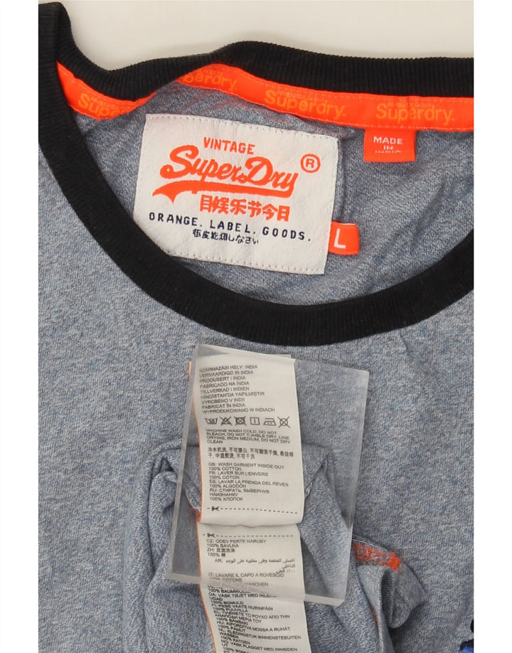 Мужская футболка Superdry, большой синий хлопок