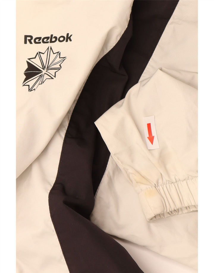 Мужской спортивный костюм Reebok, большая куртка из полиэстера с цветными блоками белого цвета