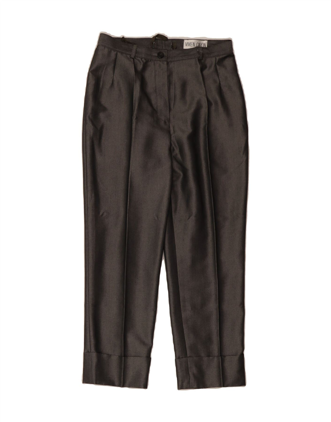 VINTAGE Womens Pegged Casual Trousers UK 14 Medium W30 L25 Grey Polyester Vintage Vintage and Second-Hand Vintage from Messina Hembry 