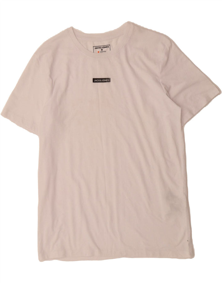 JACK & JONES Mens Graphic T-Shirt Top XL White Polyester Vintage Jack & Jones and Second-Hand Jack & Jones from Messina Hembry 