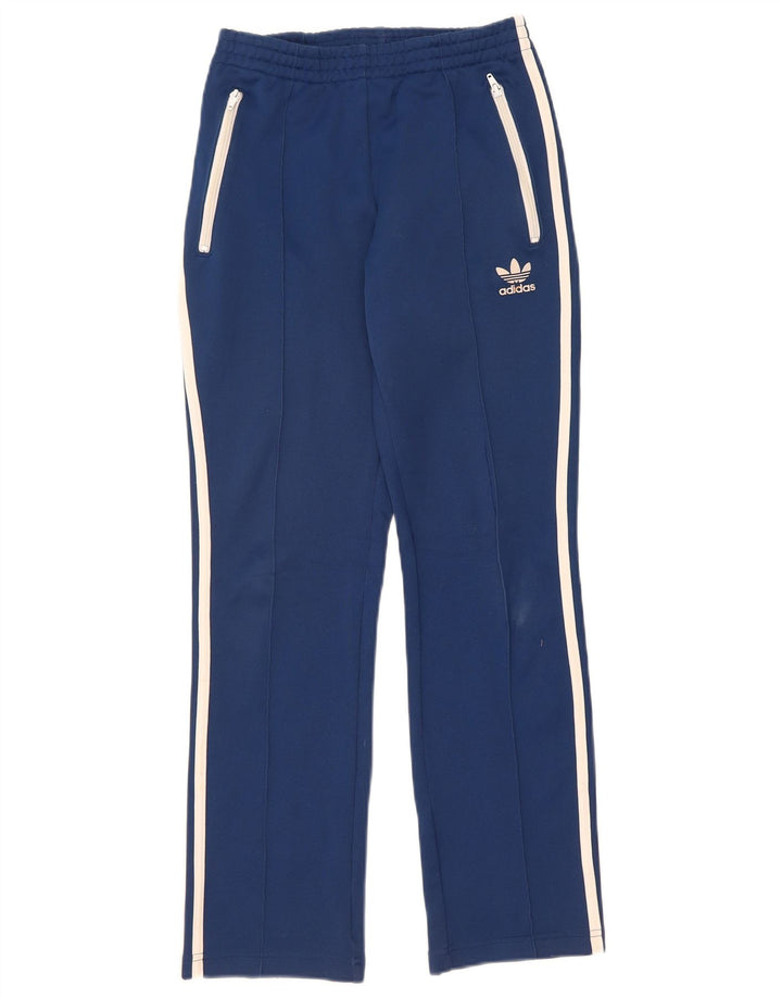 ADIDAS Mens Tracksuit Trousers Small Blue Polyester