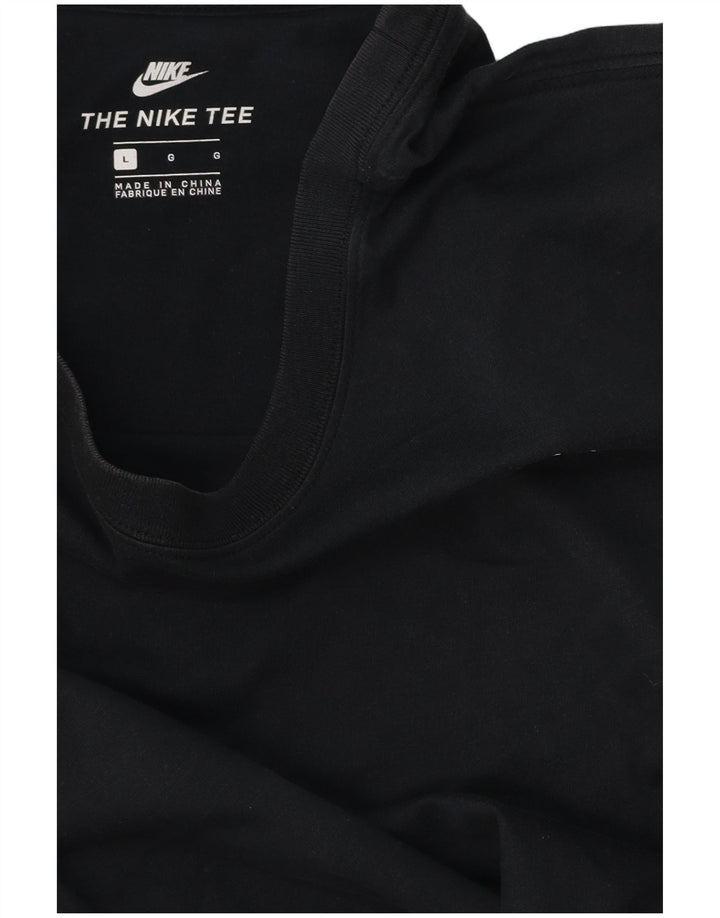 Мужская футболка с рисунком NIKE, большая, черная, с цветными блоками
