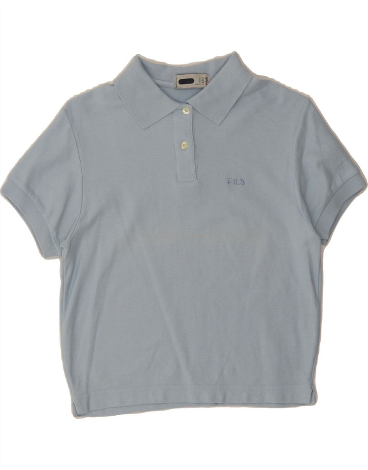 FILA Womens Crop Polo Shirt IT 44 Medium Blue Cotton Vintage Fila and Second-Hand Fila from Messina Hembry 