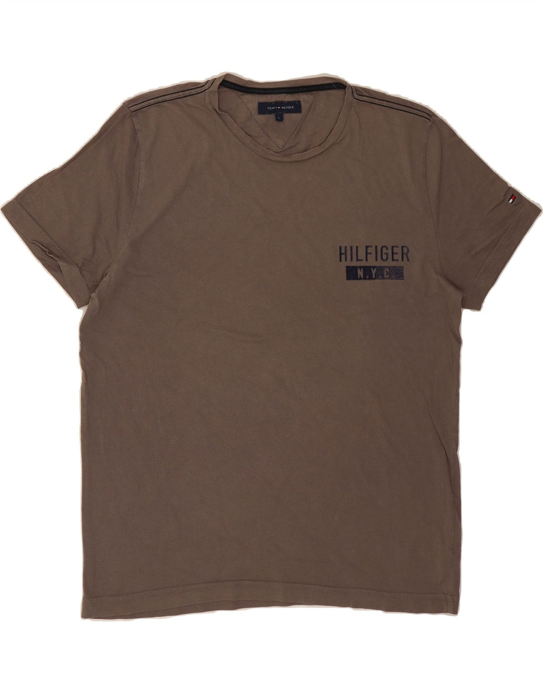 TOMMY HILFIGER Mens T-Shirt Top Large Grey Cotton Vintage Tommy Hilfiger and Second-Hand Tommy Hilfiger from Messina Hembry 