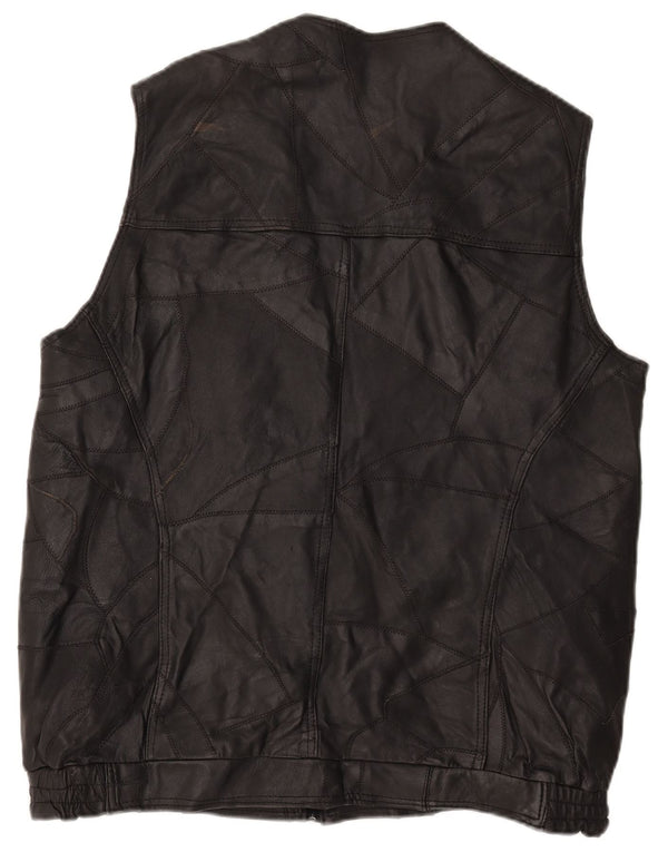 Винтажный мужской кожаный жилет UK 42 XL, черный
