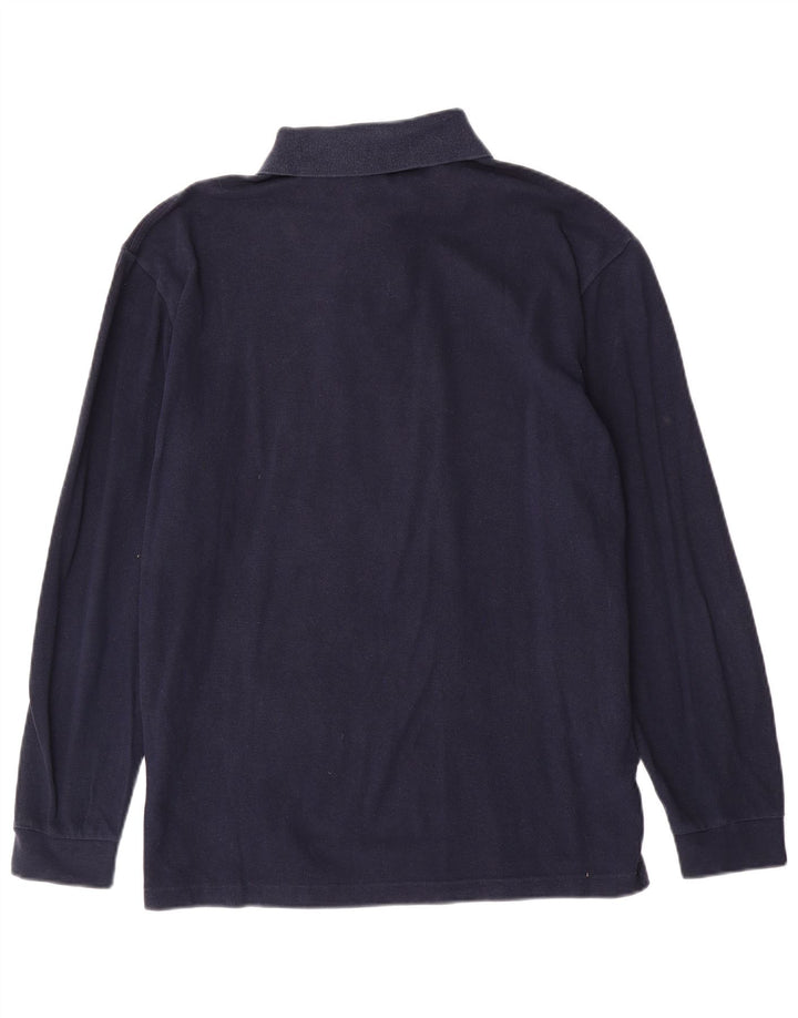 Мужская рубашка-поло с длинным рукавом Fred Perry, темно-синяя, хлопковая