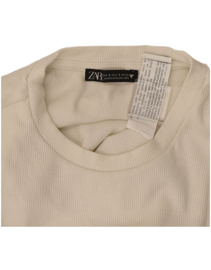 Женское боди с длинными рукавами ZARA UK 8, маленький размер, белый хлопок