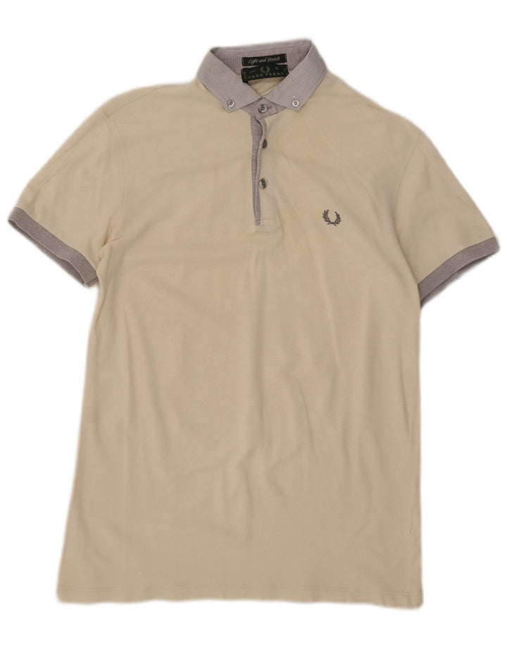 Мужская рубашка-поло Fred Perry, маленькая, бежевая, цветной блок