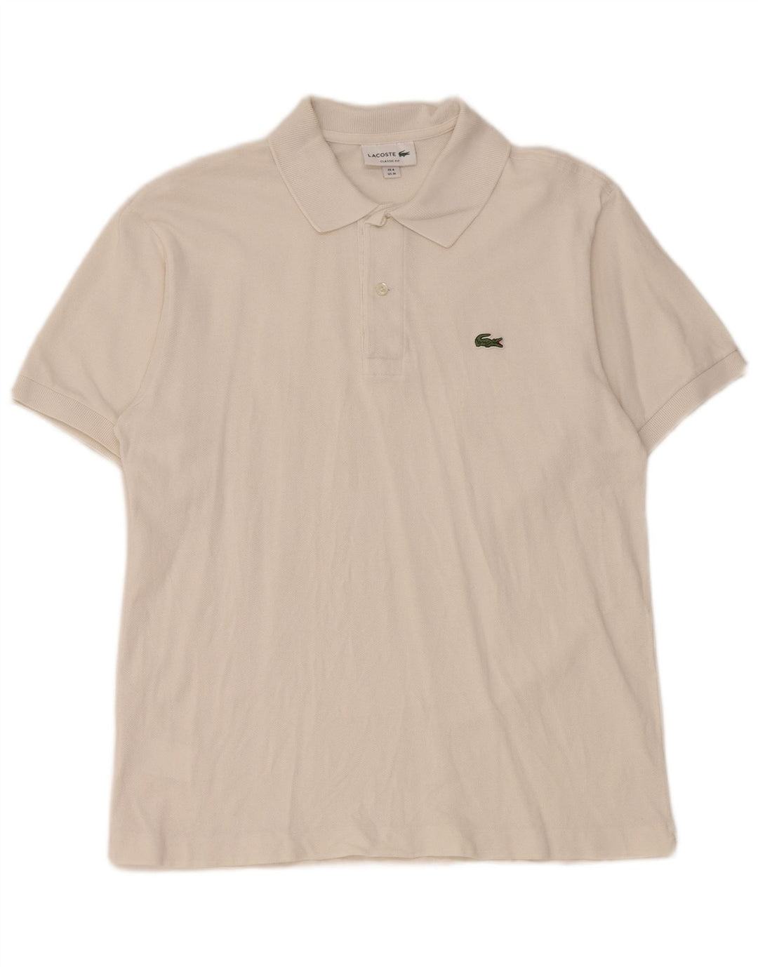 Мужская рубашка-поло классического кроя Lacoste, размер 4, средний белый