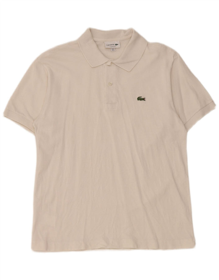 Мужская рубашка-поло классического кроя Lacoste, размер 4, средний белый